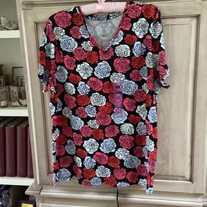 Jones New York signature top Camellia multi floral Nwt